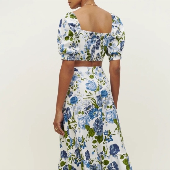 NWOT REFORMATION Sunnie Lucca Floral Skirt set Two Piece sz 2 - Picture 6 of 12